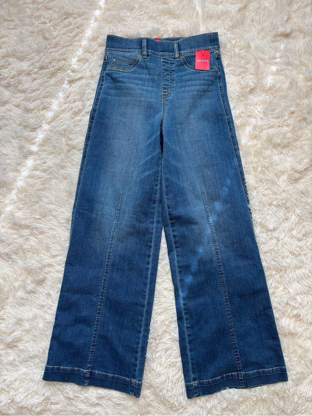 SPANX Vintage Indigo Seamed Front Wide Leg Jeans NWT S